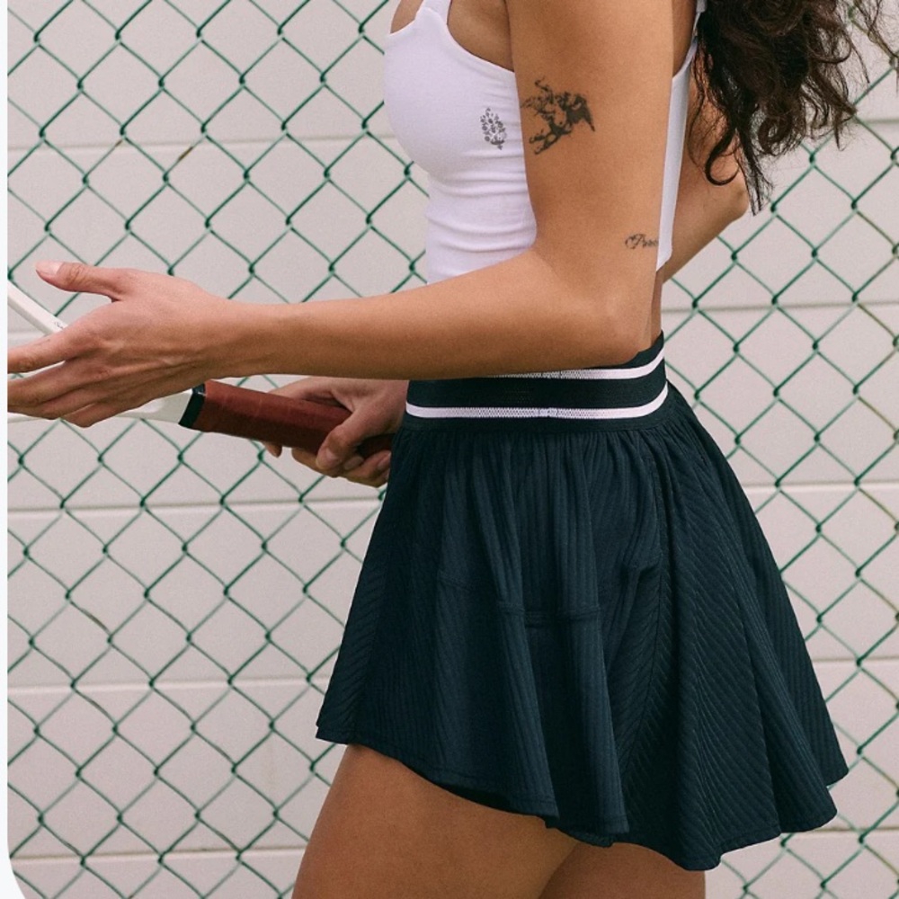 Free People Movement Athletic Tennis Skirt with Striped Waistband